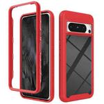 For Google Pixel 8 Pro Starry Sky Solid Color Shockproof TPU Clear PC Phone Case(Red)