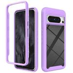 For Google Pixel 8 Pro Starry Sky Solid Color Shockproof TPU Clear PC Phone Case(Purple)