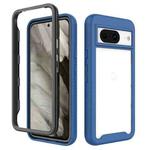 For Google Pixel 8 Starry Sky Solid Color Shockproof TPU Clear PC Phone Case(Dark Blue)