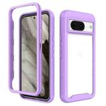 For Google Pixel 8 Starry Sky Solid Color Shockproof TPU Clear PC Phone Case(Purple)