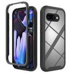 For Google Pixel 9a Starry Sky Solid Color Shockproof TPU Clear PC Phone Case(Black)
