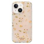 For iPhone 14 Double-sided IMD Flowers Print TPU Phone Case(Plum)