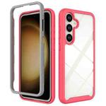 For Samsung Galaxy S24+ 5G Starry Sky Solid Color Shockproof TPU Clear PC Phone Case(Pink)