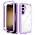 For Samsung Galaxy S24+ 5G Starry Sky Solid Color Shockproof TPU Clear PC Phone Case(Purple)