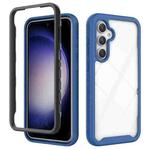For Samsung Galaxy S23 FE 5G Starry Sky Solid Color Shockproof TPU Clear PC Phone Case(Dark Blue)