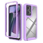 Motorola Moto G Stylus 5G 2024 Starry Sky Solid Color Shockproof TPU Clear PC Phone Case(Purple)