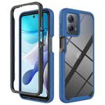 For Motorola Moto G 5G 2023 Starry Sky Solid Color Shockproof TPU Clear PC Phone Case(Dark Blue)