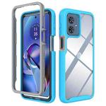 For Motorola Moto G54 Starry Sky Solid Color Shockproof TPU Clear PC Phone Case(Sky Blue)