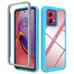 For Motorola Moto G84 Starry Sky Solid Color Shockproof TPU Clear PC Phone Case(Sky Blue)