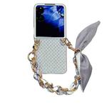 For Xiaomi Mix Flip Sparkling Diamond Rhombus PC Phone Case with Silk Scarf Bracelet(Silver)