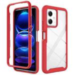 For Redmi Note 12 5G Starry Sky Solid Color Shockproof TPU Clear PC Phone Case(Red)