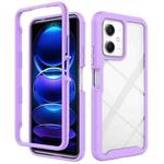 For Redmi Note 12 5G Starry Sky Solid Color Shockproof TPU Clear PC Phone Case(Purple)