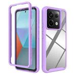 For Redmi Note 13 Pro 5G Starry Sky Solid Color Shockproof TPU Clear PC Phone Case(Purple)