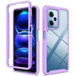 For Redmi Note 12 Pro 5G Starry Sky Solid Color Shockproof TPU Clear PC Phone Case(Purple)