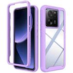 For Xiaomi 13T / 13T Pro Starry Sky Solid Color Shockproof TPU Clear PC Phone Case(Purple)