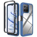 For Honor X8 5G / X6 4G / 70 Lite Starry Sky Solid Color Shockproof TPU Clear PC Phone Case(Dark Blue)