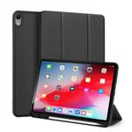 For iPad Air 11 2024 / 2022 / 2020 10.9 DUX DUCIS Domo Series Horizontal Flip Magnetic TPU + PU Leather Case with Three-folding Holder & Pen Slot(Black)