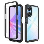 For OPPO A78 5G Starry Sky Solid Color Shockproof TPU Clear PC Phone Case(Black)