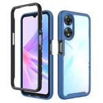 For OPPO A78 5G Starry Sky Solid Color Shockproof TPU Clear PC Phone Case(Dark Blue)