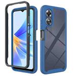 For OPPO A17 4G Starry Sky Solid Color Shockproof TPU Clear PC Phone Case(Dark Blue)