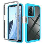 For OPPO A57 / A57s / A77 Starry Sky Solid Color Shockproof TPU Clear PC Phone Case(Sky Blue)