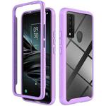 For TCL 20 XE Starry Sky Solid Color Shockproof TPU Clear PC Phone Case(Purple)