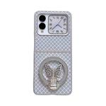 For Huawei nova Flip Sparkling Diamond Rhombus PC Phone Case with Holder(Silver)