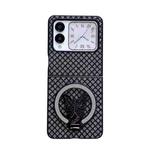 For Huawei nova Flip Sparkling Diamond Rhombus PC Phone Case with Holder(Black)