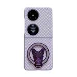 For Huawei Pocket 2 Sparkling Diamond Rhombus PC Phone Case with Holder(Purple)