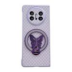 For Huawei Mate X3 / X5 Sparkling Diamond Rhombus PC Phone Case with Holder(Purple)