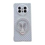 For Huawei Mate X3 / X5 Sparkling Diamond Rhombus PC Phone Case with Holder(Silver)