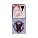 For Honor Magic V Flip Sparkling Diamond Rhombus PC Phone Case with Holder(Purple)