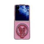For Xiaomi Mix Flip Sparkling Diamond Rhombus PC Phone Case with Holder(Pink)