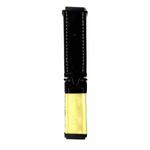 20mm Snap Button Brushed Plush Watch Band(Black Yellow)