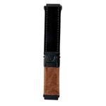 20mm Snap Button Brushed Plush Watch Band(Black Dark Brown)