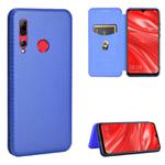 For Huawei Honor 10i / 20i Carbon Fiber Texture Horizontal Flip TPU + PC + PU Leather Case with Card Slot(Blue)