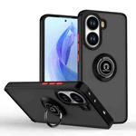 For Xiaomi Poco X7 Pro Q Shadow 1 Series TPU Hybrid PC Phone Case with Ring(Black+Red)