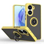 For Xiaomi Poco X7 Pro Q Shadow 1 Series TPU Hybrid PC Phone Case with Ring(Yellow)