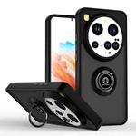 For Xiaomi 15 Ultra Q Shadow 1 Series TPU Hybrid PC Phone Case with Ring(Black+Black)
