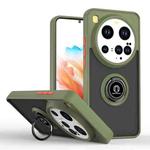 For Xiaomi 15 Ultra Q Shadow 1 Series TPU Hybrid PC Phone Case with Ring(Army Green)