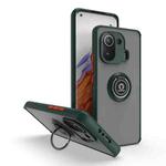 For Xiaomi 11 Pro Q Shadow 1 Series TPU + PC Phone Case with Ring(Dark Green)