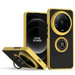 For Xiaomi 14 Ultra Q Shadow 1 Series TPU + PC Phone Case with Ring(Yellow)