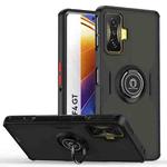 For Xiaomi Poco F4 GT   Q Shadow 1 Series TPU + PC Phone Case with Ring(Black+Red)