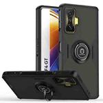 For Xiaomi Poco F4 GT   Q Shadow 1 Series TPU + PC Phone Case with Ring(Black+Black)