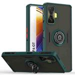 For Xiaomi Poco F4 GT   Q Shadow 1 Series TPU + PC Phone Case with Ring(Dark Green)