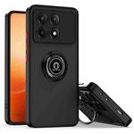 For Xiaomi Poco X6 Pro Q Shadow 1 Series TPU + PC Phone Case with Ring(Black+Red)