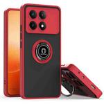For Xiaomi Poco X6 Pro Q Shadow 1 Series TPU + PC Phone Case with Ring(Red)