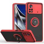 For Xiaomi Poco X4 Pro 5G Q Shadow 1 Series TPU + PC Phone Case with Ring(Red)
