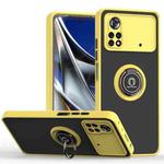 For Xiaomi Poco X4 Pro 5G Q Shadow 1 Series TPU + PC Phone Case with Ring(Yellow)