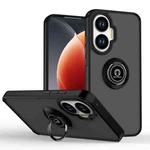 For Xiaomi Poco F7 Q Shadow 1 Series TPU + PC Phone Case with Ring(Black+Black)